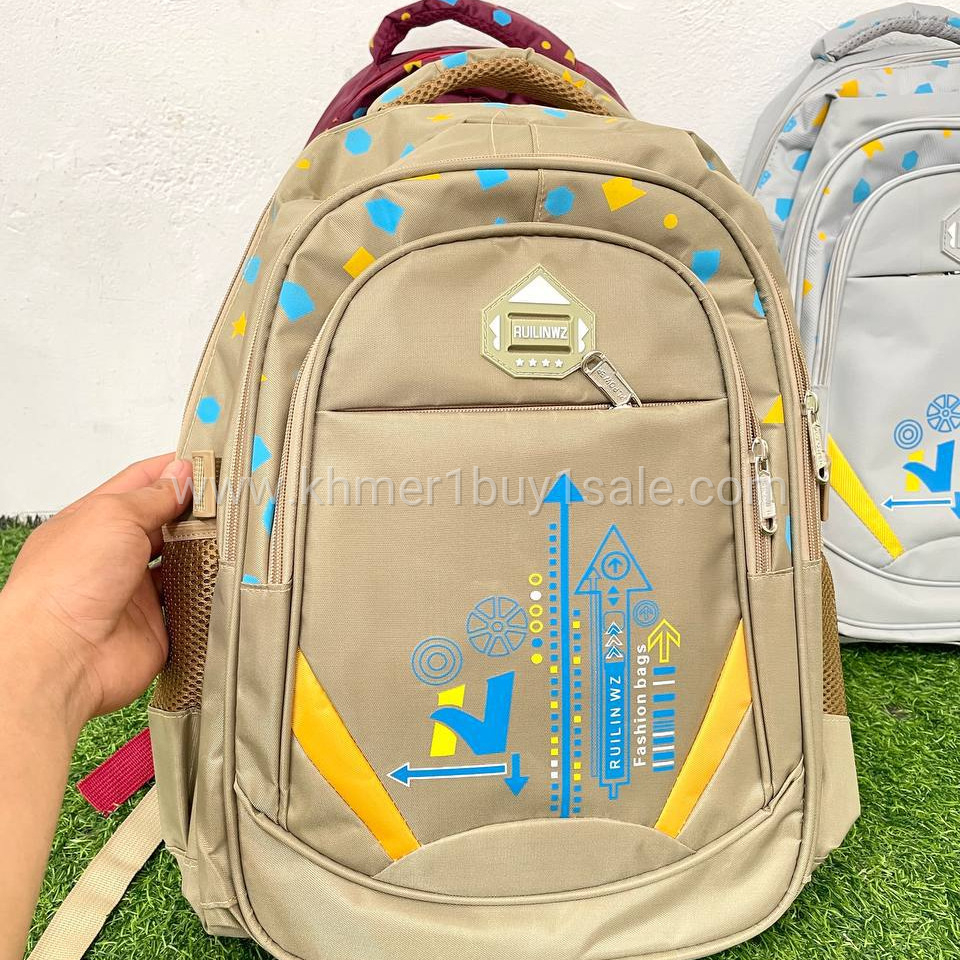 កាបូបក្មេងរៀន ឡាយរូបខ្ចូតៗ សាច់ក្រណាតក្រាស់ល្អខ្លាំង 